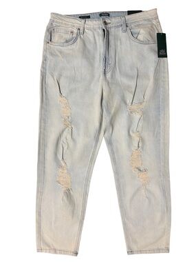 Wild Fable Light Blue Distressed Straight Leg Mom Jeans Size 14